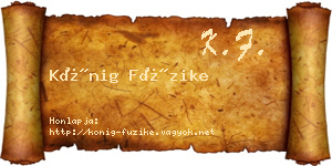 Kőnig Füzike névjegykártya